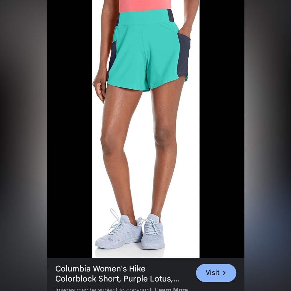 Columbia Women's Colorblock Shorts - Teal and Navy Size XL
